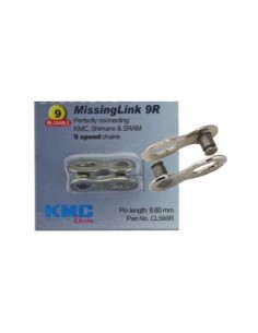 KMC Chain MissingLink Con 9/Speed 6.6mm Pin Silver.
